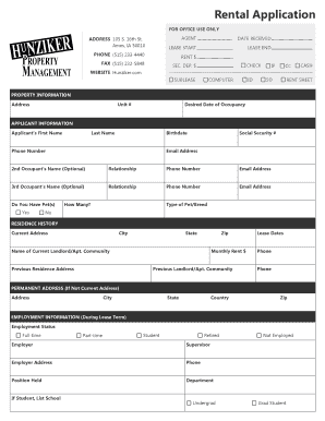 Rental Application Form