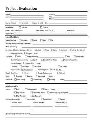 Project Evaluation Form