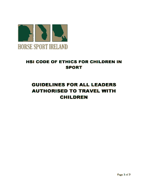 HSI Code of Ethics for Children in Sport