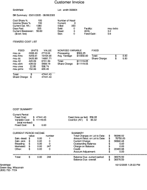 Billing statement form - Feedlot Monitor - Billing Statement - iowabeefcenter