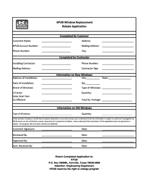 KPUB Window Replacement Rebate Application