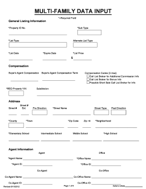 Multi-Family Property Listing Form