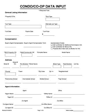 Real Estate Listing Form
