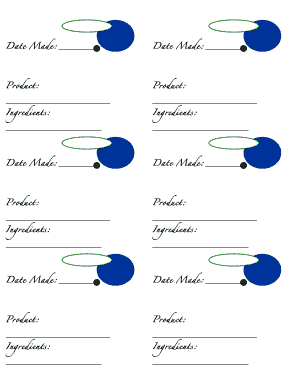 Product Ingredients and Safety Form