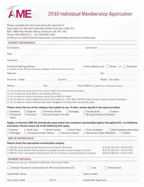 AME BC Individual Membership Application