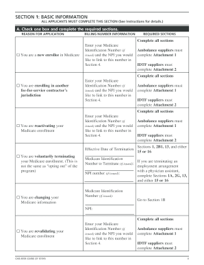 CMS-855B Medicare Enrollment Application
