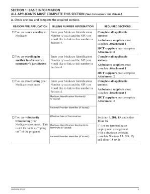 CMS-855B Medicare Enrollment Application