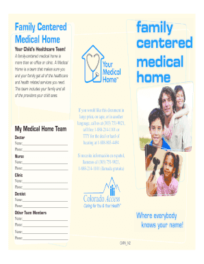 Family Centered Medical Home Form