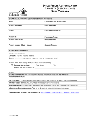 Drug Prior Authorization Form
