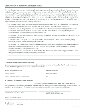Designation of Personal Representative Form