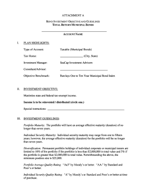 Municipal Bond Investment Guidelines