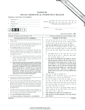 Social Medicine and Community Health Exam Paper