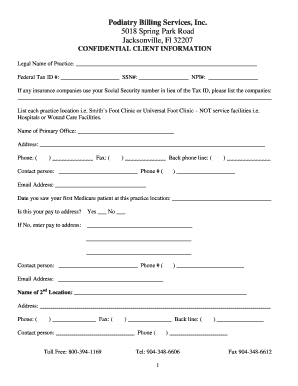 Podiatry Billing Service Agreement