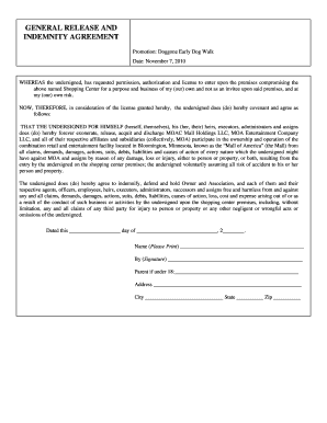 General Release and Indemnity Agreement