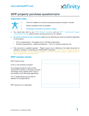 SIPP Property Purchase Questionnaire