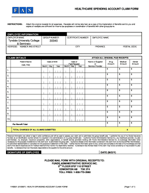 Health Spending Account Claim Form