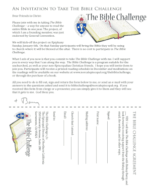 The Bible Challenge Agreement