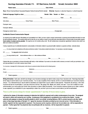 Neurology Patient Intake Form