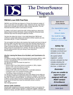 FMCSA Hours of Service Final Rule