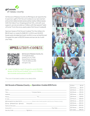 Girl Scouts Cookie Donation Form