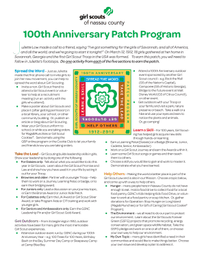 Girl Scouts 100th Anniversary Patch Program