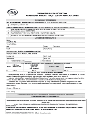 Illinois Nurses Association Membership Application