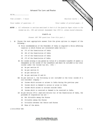 Advanced Tax Laws and Practice Exam