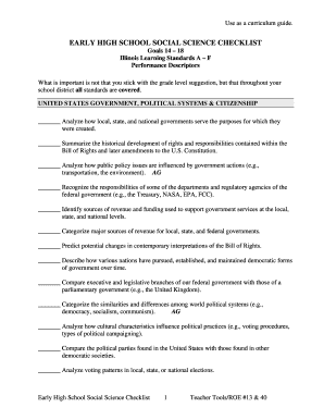 Performance checklist in science