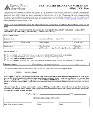 457(b) Salary Reduction Agreement