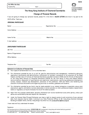 Change of Personal Records Form