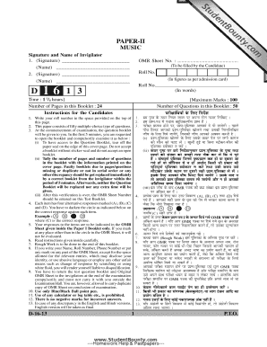 Music Examination Form