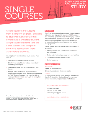 RMIT Single Course Application Form