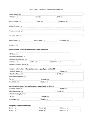 Patient Information Form