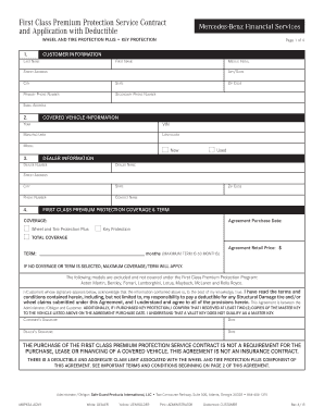 First Class Premium Protection Service Contract