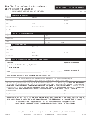 First Class Premium Protection Service Contract