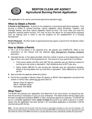 Agricultural Burning Permit Application