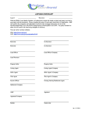 FNMA Loan Quality Initiative Checklist