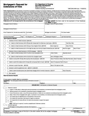 HUD Mortgagee Extension Request Form