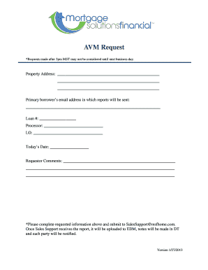 AVM Request Form