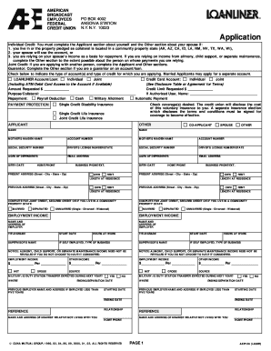 Credit Union Loan Application Form