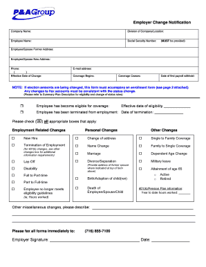 Employer Change Notification Form