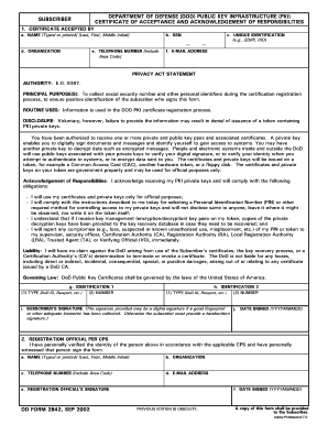 Department of Defense PKI Certificate of Acceptance