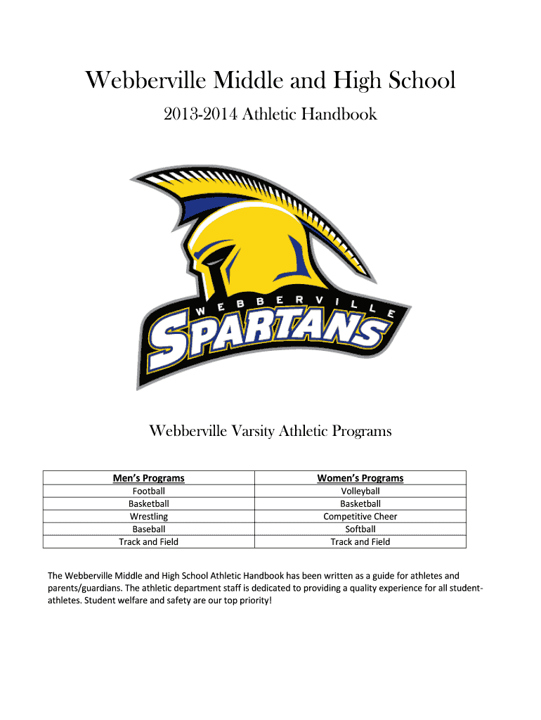 Fillable Online webbervilleschools berville Middle and High School