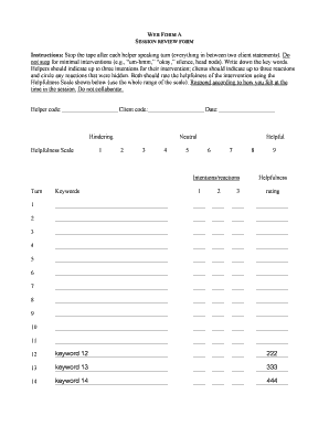 Session Review Form