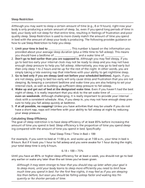 Sleep Restriction Therapy Guide