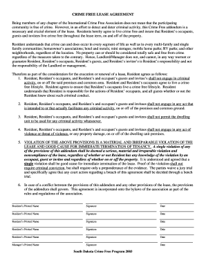 Crime Free Lease Agreement