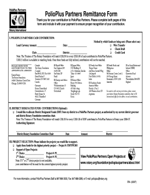 PolioPlus Partners Remittance Form