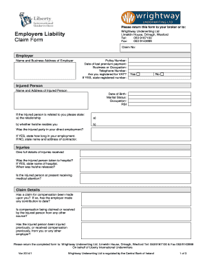 Employers Liability Claim Form