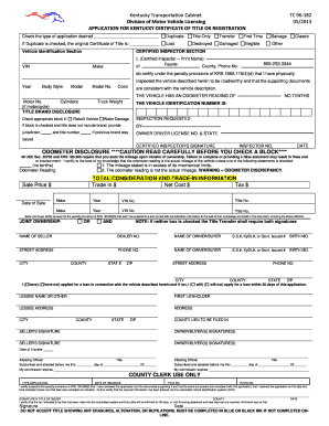 Kentucky Vehicle Title Application