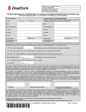 Freistellungsauftrag für Kapitalerträge